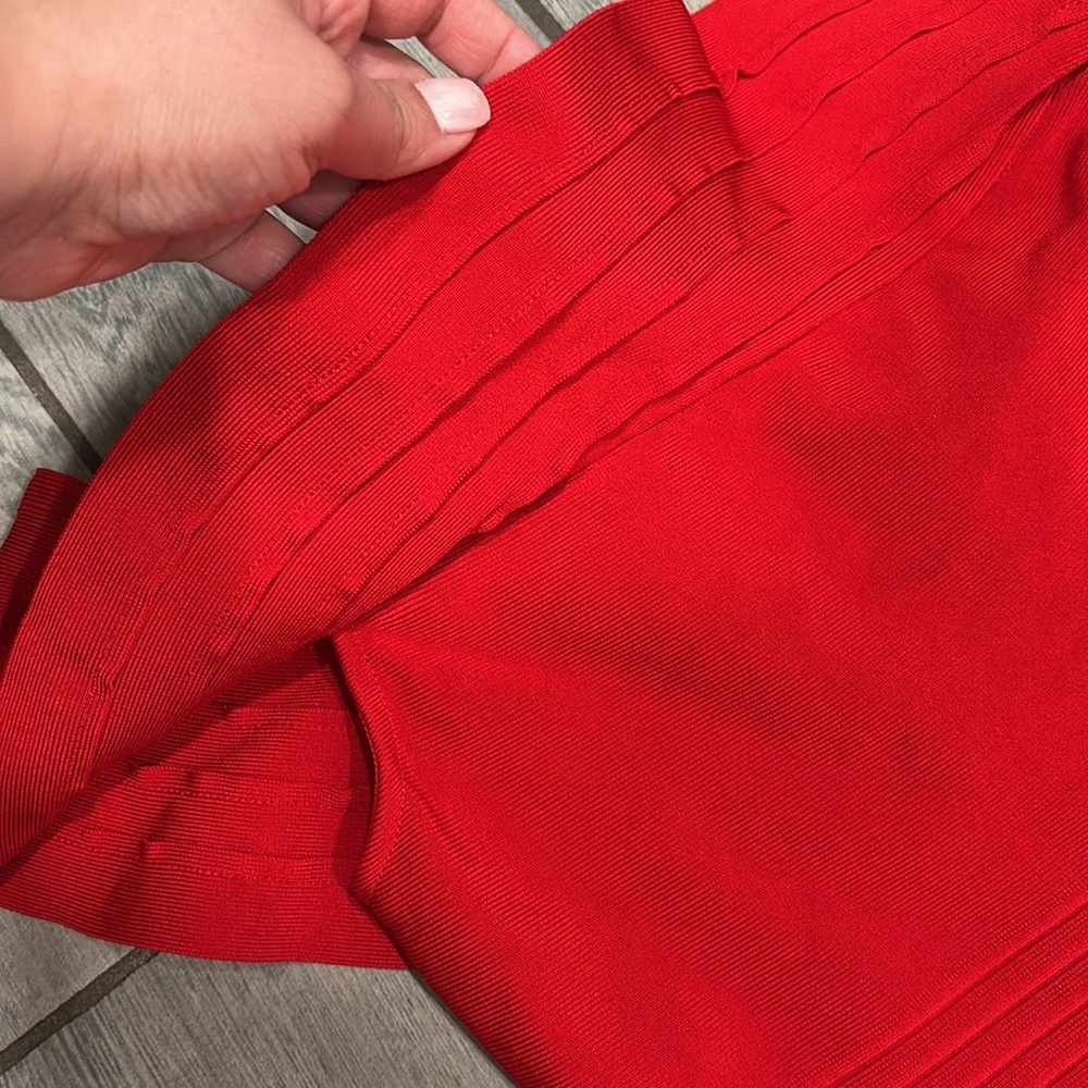 Miss Circle Bodycon Off the shoulder Bandage Red Dress Size Medium - Picture 3 of 12